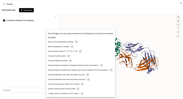 Figure 3: Example questions for Smart visualisation view